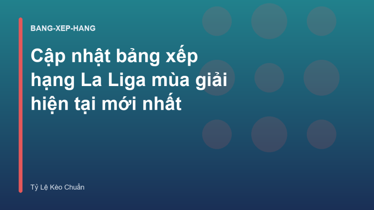 Cập nhật bảng xếp hạng La Liga mùa giải hiện tại mới nhất